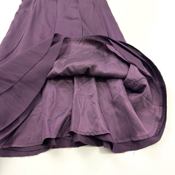 Byron Lars Beauty Mark Purple Silk DropWaist Ruffled Sleeveless Midi Dress Sz 2 - Picture 11 of 12